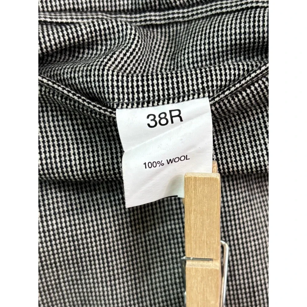 Jos A Bank 38x32‎ Black White Houndstooth Suit Pants 100% Wool Pleated Trousers